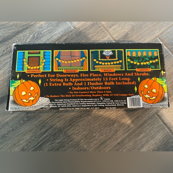 Vintage Electrified-Terrified Blinking Halloween Jack-O'-Lantern Light String - Picture 3 of 5
